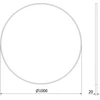 Vonios veidrodis Mexen Loft Round, 100 cm, Baltas
