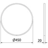 Vonios veidrodis Mexen Loft Round, 45 cm, Gold