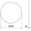 Vonios veidrodis Mexen Loft Round, 50 cm, inox