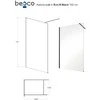 Walk-In dušo sienelė Besco Eco-N Juodas, 100 x 195 cm