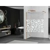 Walk-in dušo sienelė Mexen Kioto, pusiau matinė, Baltas pattern/Rose Gold, 80 x 200 cm