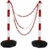 Muvu 25 m plastikinė grandinė su fiksatoriumi, 6 mm, įspėjamoji, baltos ir raudonos spalvos, tvirta