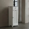 Muvu Balta vonios spintelė su 2 lentynomis ir stalčiumi, lofto stiliaus, 87 cm