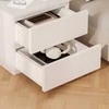 Muvu Naktinis staliukas miegamajam, svetainei, kambariui, spintelė su stalčiais, balta, loft stiliaus