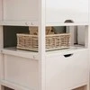 Muvu Praktiška balta naktinė spintelė su 2 stalčiais, loft stiliaus, 45 cm