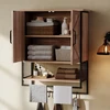 Muvu Rustic Loft stiliaus prie sienos montuojama vonios spintelė su pakaba, šviesiai ruda