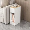 Muvu Siauras naktinis staliukas su stalčiu Staliukas su lentynėle Modernus loft stiliaus miegamasis 60 cm