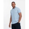 Blue Polo marškinėliai - mėlyni melanžo v3 om-poss-0109