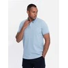 Blue Polo marškinėliai - mėlyni melanžo v3 om-poss-0109