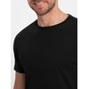 Cotton Klasikiniai vyriški medvilniniai marškinėliai – juodi v1 om-tsbs-0146
