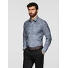 Cotton Klasikiniai vyriški flanelės medvilniniai languoti marškiniai – pilki v3 om-shcs-0157