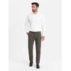 CLASSIC Klasikinės vyriškos minkštos tekstūruotos chino kelnės - chaki spalvos v2 om-pacp-0188