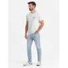 Cotton medvilniniai marškinėliai - baltai pilki v3 om-tsfp-0188