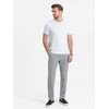 CLASSIC Elegantiškos vyriškos chino kelnės su klasikiniu kirpimu - šviesiai pilkos v1 om-pacp-0191