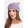 Moteriška žieminė vilnonė kepurė su pynimo raštu K428 violetinė