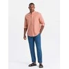 Denim Lininio mišinio chino stiliaus susukamos kelnės - mėlyno džinso v5 om-pacp-0198