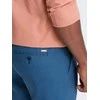 Denim Lininio mišinio chino stiliaus susukamos kelnės - mėlyno džinso v5 om-pacp-0198