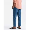 Denim Lininio mišinio chino stiliaus susukamos kelnės - mėlyno džinso v5 om-pacp-0198