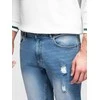 Denim Vyriškos CARROT FIT džinsinės kelnės su įbrėžimais – šviesiai mėlynos V1 OM-PADP-0250
