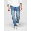 Denim Vyriškos CARROT FIT džinsinės kelnės su įbrėžimais – šviesiai mėlynos V1 OM-PADP-0250