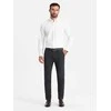 CLASSIC Vyriškos klasikinės chino kelnės su smulkia tekstūra - grafito spalvos v4 om-pacp-0188