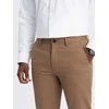 CLASSIC Vyriškos klasikinio kirpimo chino kelnės su smulkia tekstūra - rudos v2 om-pacp-0190