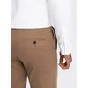 CLASSIC Vyriškos klasikinio kirpimo chino kelnės su smulkia tekstūra - rudos v2 om-pacp-0190