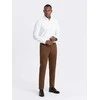 CLASSIC Vyriškos klasikinio kirpimo chino kelnės su minkšta tekstūra - karamelė v3 om-pacp-0190