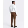 CLASSIC Vyriškos klasikinio kirpimo chino kelnės su minkšta tekstūra - karamelė v3 om-pacp-0190