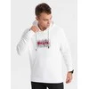 CLASSIC Vyriškas klasikinis raštuotas kengūros džemperis – baltas v1 om-ssps-0150