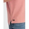 Pink Vyriški polo marškinėliai be apykaklės – rožiniai V7 OM-TSCT-0156