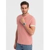 Pink Vyriški polo marškinėliai be apykaklės – rožiniai V7 OM-TSCT-0156