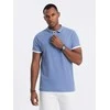 Denim vyriški medvilniniai polo marškinėliai - džinsinis v3 om-poss-0113