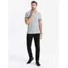 Cotton vyriški medvilniniai polo marškinėliai – šviesiai pilki v7 om-poss-0113