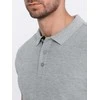 Cotton vyriški medvilniniai polo marškinėliai – šviesiai pilki v7 om-poss-0113