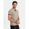 Cotton vyriški medvilniniai polo marškinėliai – šviesiai rudi v5 om-poss-0113