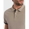 Cotton vyriški medvilniniai polo marškinėliai – šviesiai rudi v5 om-poss-0113