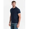 Cotton vyriški medvilniniai polo marškinėliai – tamsiai mėlyni v4 om-poss-0113