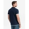 Cotton vyriški medvilniniai polo marškinėliai – tamsiai mėlyni v4 om-poss-0113
