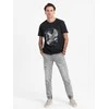 Denim Vyriškos džinsinės JOGGERS kelnės su įbrėžimais – šviesiai pilkos V4 OM-PADJ-0150