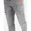 Denim Vyriškos džinsinės JOGGERS kelnės su įbrėžimais – šviesiai pilkos V4 OM-PADJ-0150