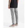 Denim Vyriškos džinsinės JOGGERS kelnės su įbrėžimais – šviesiai pilkos V4 OM-PADJ-0150