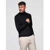Vyriškas megztas golfas su aptempta apykakle su viskoze - juodas v1 om-swtn-0101