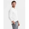 Collar vyriški ilgarankoviai marškinėliai su polo apykakle – balti v1 om-pobl-0114