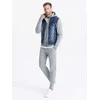 Denim vyriškas vidurio sezono džinsinis švarkas - džinso/pilkos spalvos c322