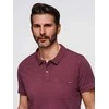 Vyriški polo marškinėliai su dekoratyvinėmis sagomis - bordo spalvos V6 S1744