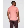 Pink Vyriški polo marškinėliai su dekoratyvinėmis sagomis – išblukusi rožinė spalva V4 S1744