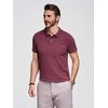 Vyriški polo marškinėliai su dekoratyvinėmis sagomis - bordo spalvos V6 S1744