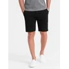 Vyriški SLIM FIT šortai iš struktūrinio megzto audinio – juodi V2 OM-SRCS-0126