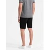Vyriški SLIM FIT šortai iš struktūrinio megzto audinio – juodi V2 OM-SRCS-0126